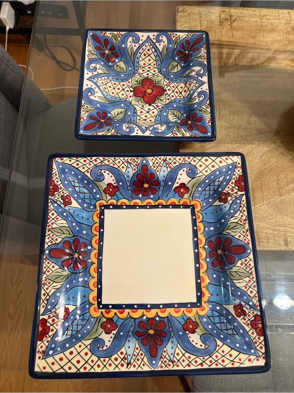 Floral Ceramic Plates Toluca by TABLETOPS UNLIMITED